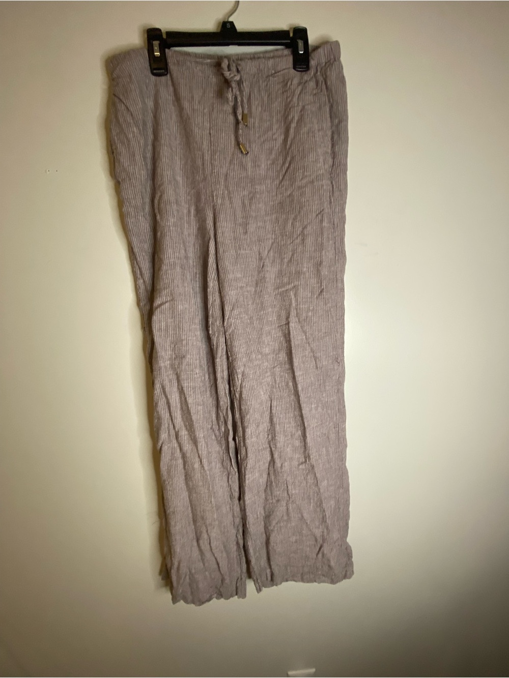 Jules & Leopold Light Taupe Linen-Blend Drawstring Pants